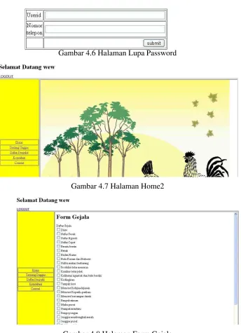 Gambar 4.8 Halaman Form Gejala
