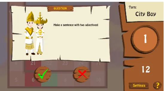 Figure 3. The example of the instruction after the students move their pawn 