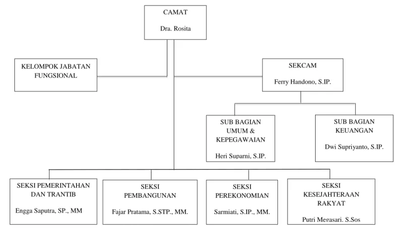 Gambar 4.1 Struktur Organisasi Kecamatan Metro Timur Tahun 2018  65