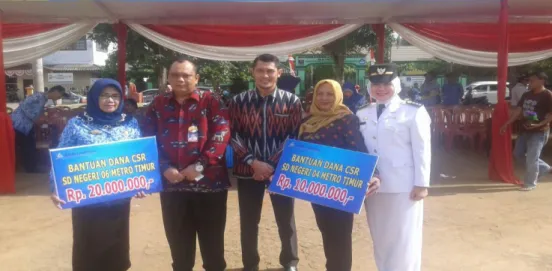 Foto Dokumentasi Penyerahan Dana Program CSR PT Bank Lampung Cabang  Metro 2016 