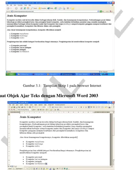 Gambar 3.2:Tangkapan layar naskah yang dibuat dengan Microsoft Word 2003 