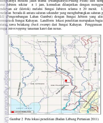 Gambar 2  Peta lokasi penelitian (Badan Litbang Pertanian 2011) 