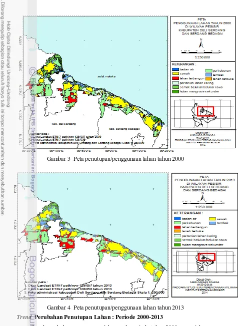 Gambar 3  Peta penutupan/penggunaan lahan tahun 2000 