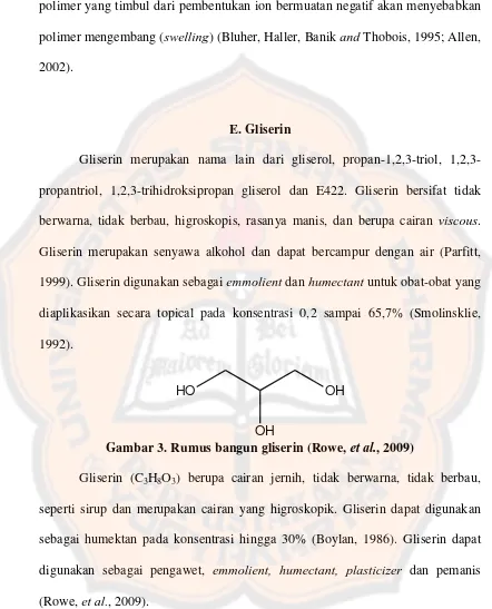 Gambar 3. Rumus bangun gliserin (Rowe,  et al., 2009) 