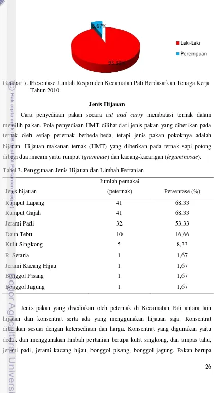 Gambar 7. Presentase Jumlah Responden Kecamatan Pati Berdasarkan Tenaga Kerja 