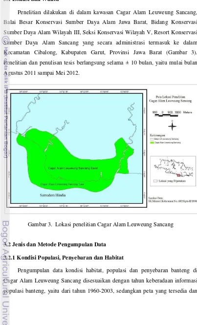Gambar 3.  Lokasi penelitian Cagar Alam Leuweung Sancang 