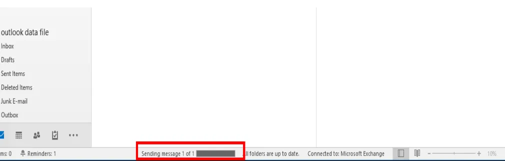 Gambar diatas menunjukkan Microsoft Outlook sedang mengirimkan pesan yang Anda buat.