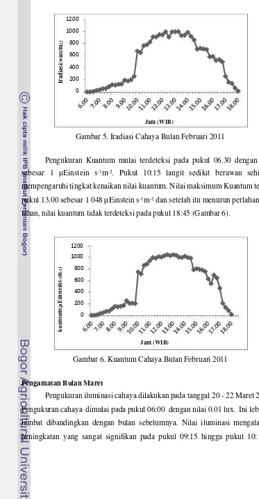 Gambar 5. Iradiasi Cahaya Bulan Februari 2011 