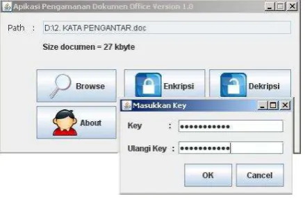 Gambar 4.12 : Tampilah penginputan key 