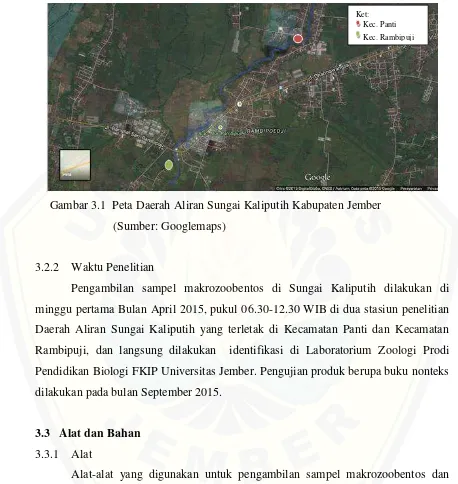 Gambar 3.1  Peta Daerah Aliran Sungai Kaliputih Kabupaten Jember 