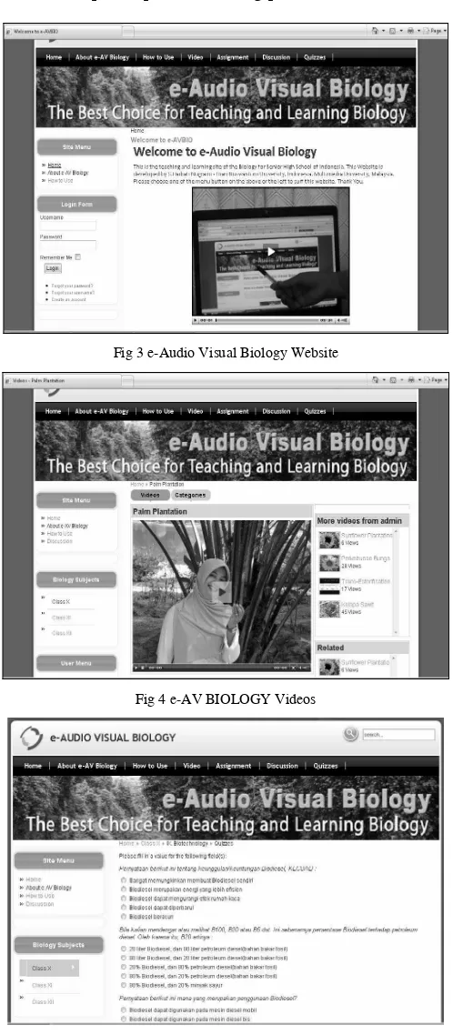 Fig 3 e-Audio Visual Biology Website 