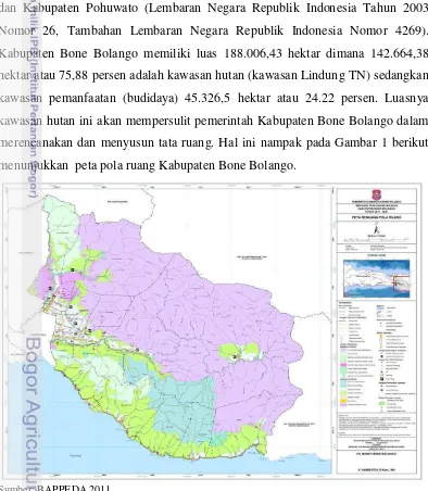 Gambar 1. Peta Pola Ruang Kabupaten Bone Bolango 