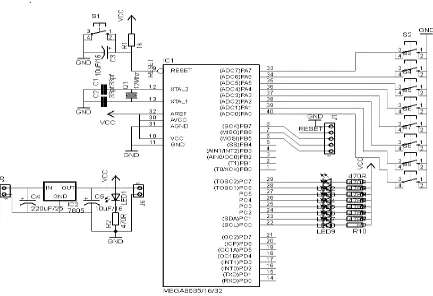 Gambar 3. Sistem Minimum Mikrokontroler  ATmega8535 