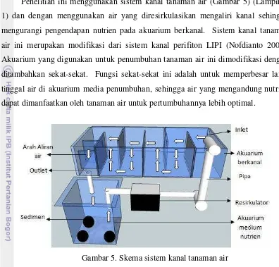 Gambar 5. Skema sistem kanal tanaman air 