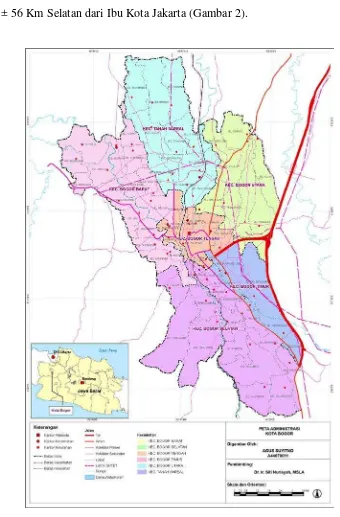 Gambar 2. Peta wilayah administrasi Kota Bogor 