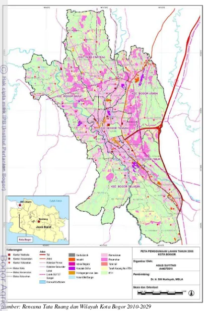 Gambar 4. Peta penggunaan lahan Kota Bogor tahun 2005 