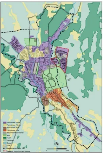 Gambar 7. Kawasan Permukiman Taman Kencana pada Peta Bogor 1946  