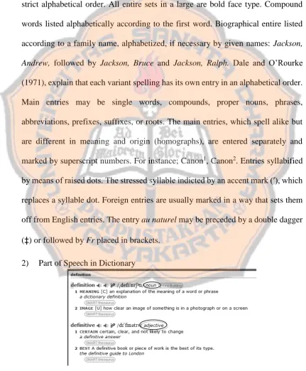 Figure 3. Example of part of speech in dictionary 