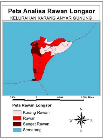 Gambar 8: Peta Rawan Longsor Kelurahan Karang Anyar Gunung Semarang 