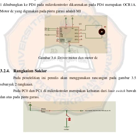 Gambar 3.4  Driver motor dan motor dc 