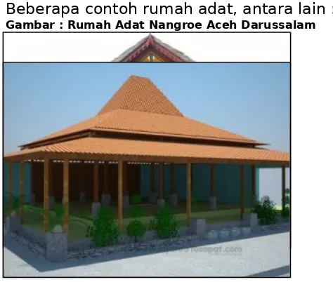 Gambar : Rumah Adat Nangroe Aceh Darussalam