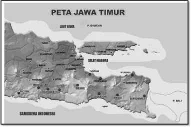 Gambar 1. Peta Propinsi Jawa Timur. Sumber: Loekito 2008