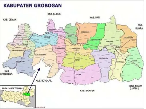 Gambar 3.1 Peta Kabupaten Grobogan 