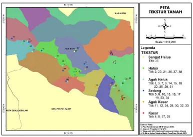 Gambar 2. Peta Bulk Density Tanah, Kriteria untuk Kopi Arabika dan Robusta. 