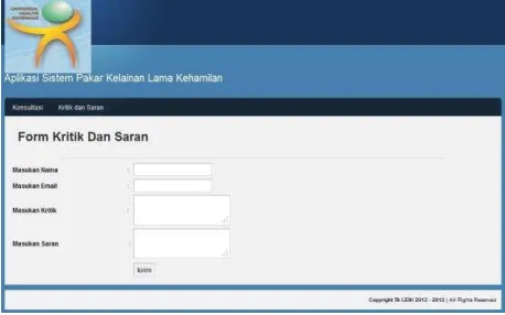Gambar 4.35 Halaman Menu Kritik dan 
