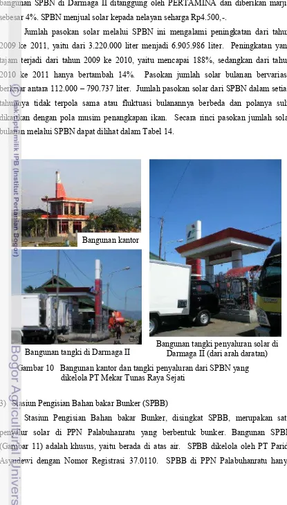 Gambar 10   Bangunan kantor dan tangki penyaluran dari SPBN yangDarmaga II (dari arah daratan)Darmaga II (dari arah daratan)Darmaga II (dari arah daratan)Darmaga II (dari arah daratan)