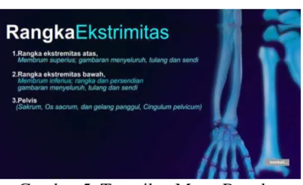 Gambar 5. Tempilan Menu Rangka  Ekstrimitas 