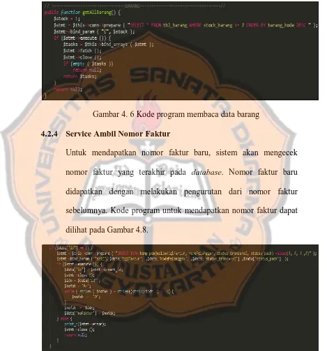 Gambar 4. 7 Kode Program Ambil Nomor Faktur 