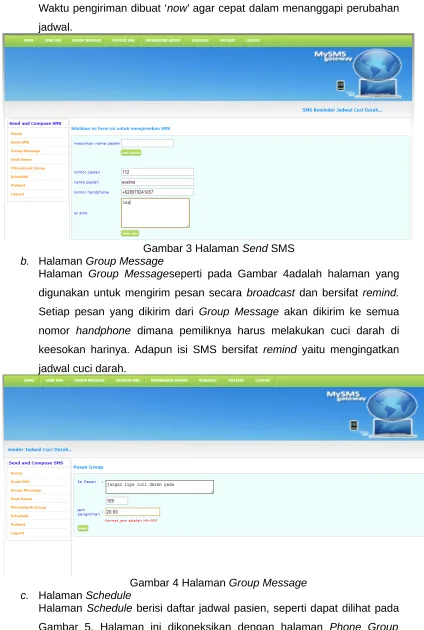 Gambar 3 Halaman Send SMS
