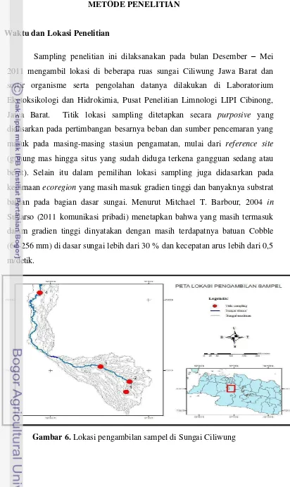 Gambar 6. Lokasi pengambilan sampel di Sungai Ciliwung 