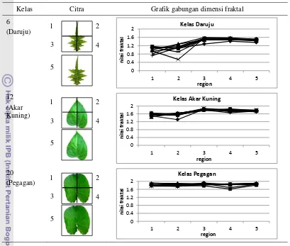 Grafik gabungan dimensi fraktal 