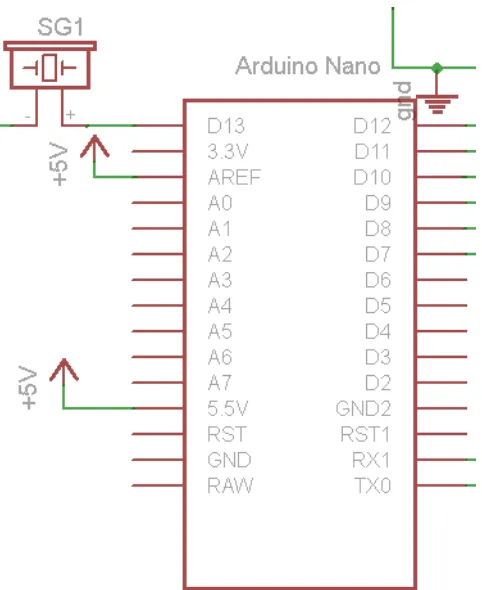 Gambar 3.2 Rangkaian Arduino Nano 