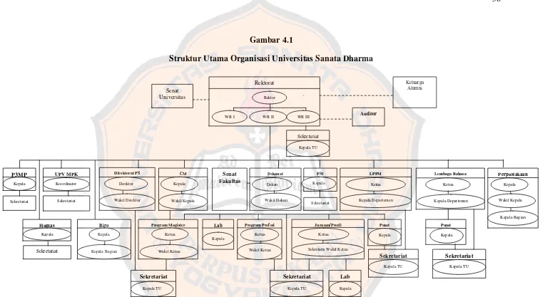 Gambar 4.1 Struktur Utama Organisasi Universitas Sanata Dharma 