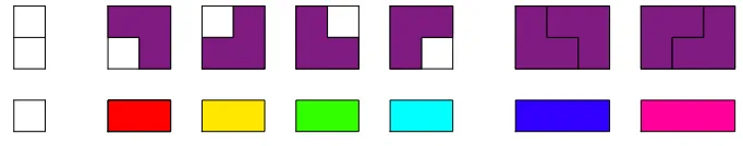 Figure 2: Correspondence with colored tilings of 1×k rectangles