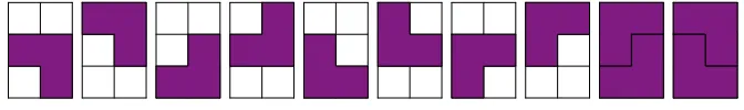 Figure 3: The ten basic blocks of size 3×2