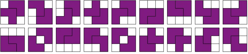 Figure 7Type I, the 15 shows the basic blocks of size 3×3. Note that the ﬁrst fourteen blocks are ofth and 16th are of Type II and the last two are of Type III.