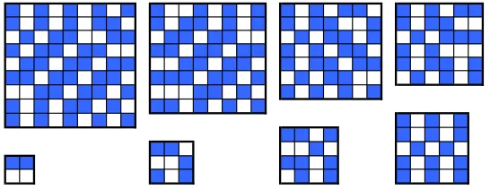 Figure 14: Best half-dependent arrangements for Gn, n = 2 . . . 9