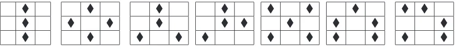 Figure 2: 3 × 3 Boards that are Maximal w.r.t. Rule I