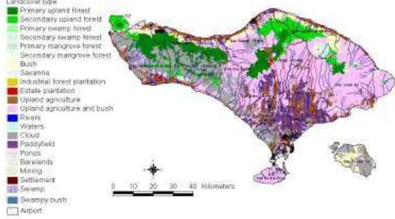 Figure 1. 11. Forest cover of Sulawesi (Forestry Planning Agency, 2003) 