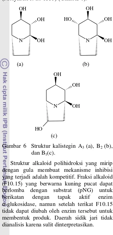 Gambar 6  Struktur kalistegin A3 (a), B2 (b), 