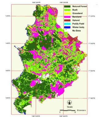 Figure 15.10.  Land-use/land cover Cikepuh Wildlife Reserve in 1997 