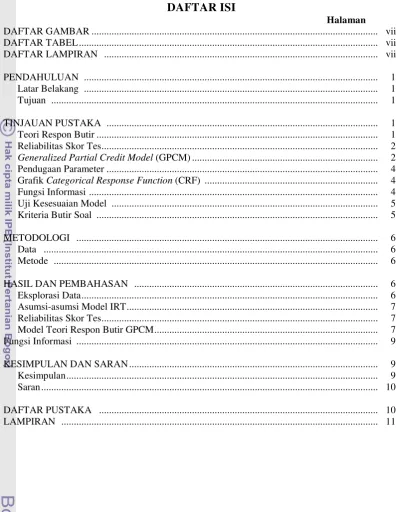 Grafik Categorical Response Function (CRF)  ....................................................................