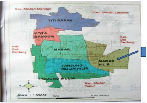 Gambar III.2 Peta Lokasi Kelurahan di Kecamatan Medan Deli 