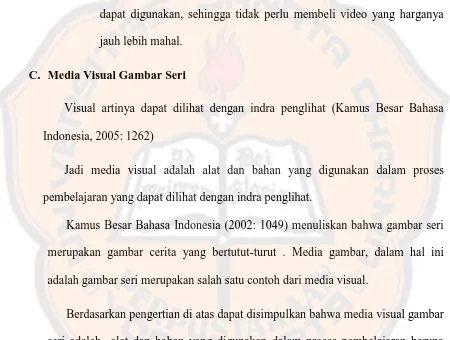 gambar yang disusun secara berurutan dan berhubungan satu sama lain.