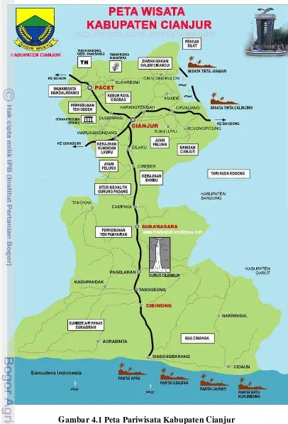 Gambar 4.1 Peta Pariwisata Kabupaten Cianjur 