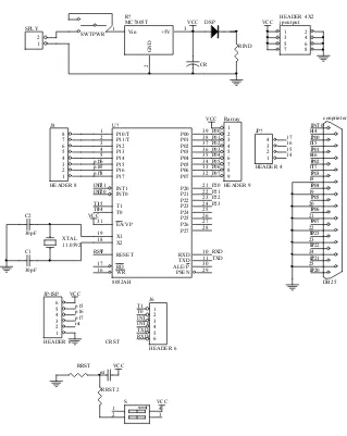 Gambar 6. Koneksi pengendali-mikro dengan Parallel port  Komputer. 